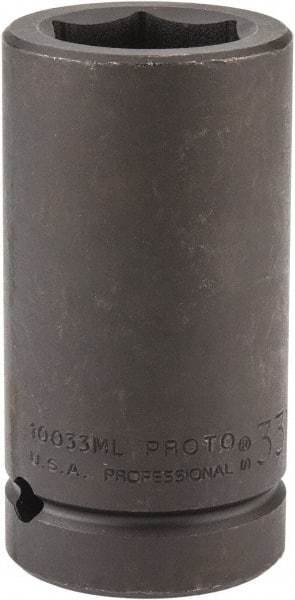 Proto - 1" Drive 33mm Deep Impact Socket - 6 Points, 4" OAL - Americas Industrial Supply