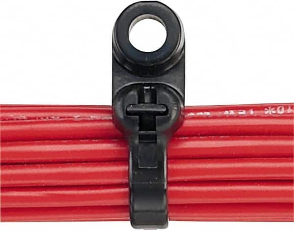 Value Collection - 6.6" Long Black Nylon Barbed Cable Tie - 40 Lb Tensile Strength, 1-1/2" Max Bundle Diam - Americas Industrial Supply