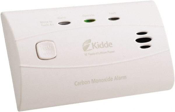 Kidde - 4-1/2 Inch Long x 1-1/2 Inch Wide, CO Alarm - 85 dB Decibel Rating, Lithium Battery Included, Tamper Resistant - Americas Industrial Supply