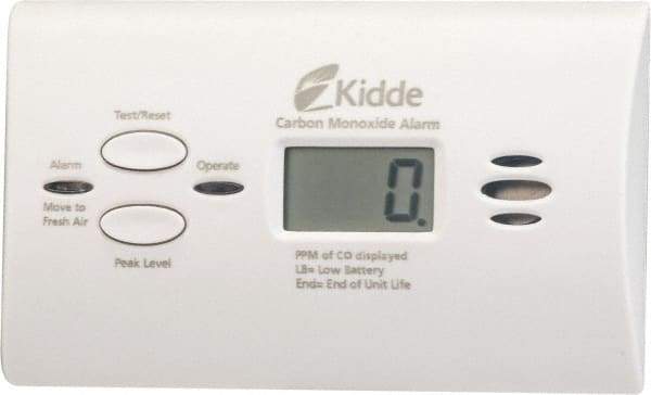 Kidde - CO Alarm - 85 dB Decibel Rating, AA Battery Included, Wall or Ceiling Mount, Electrochemical Sensor - Americas Industrial Supply
