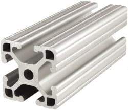 80/20 Inc. - 48 Inches Long x 1-1/2 Inches Wide x 1-1/2 Inches High, T Slotted Aluminum Extrusion - 0.8986 Square Inches, Clear Anodized Finish - Americas Industrial Supply