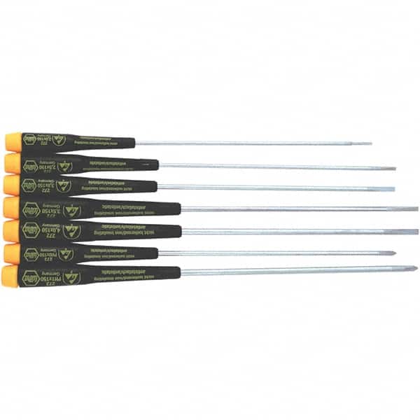 Wiha - 7 Piece Slotted & Phillips Screwdriver Set - Comes in Vinyl Pouch - Americas Industrial Supply