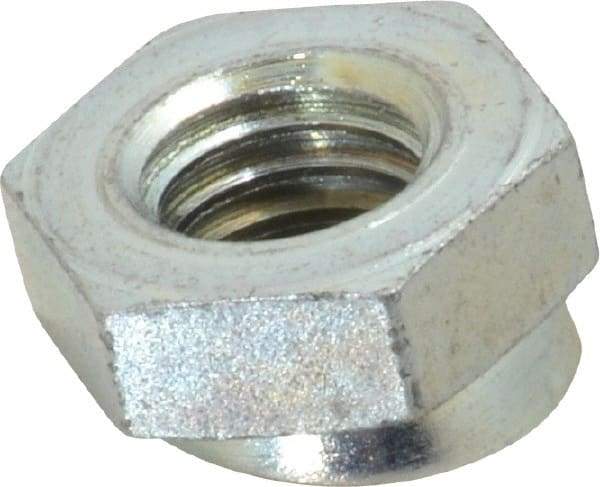 Vlier - 3/8-16, 3/4" Pad Diam, Uncoated Bottom, Steel Toggle Pad - 3/8 Depth, 3/16" OAL, 5/8" Width Across Flats, Zinc Plated Gold Chromate, 15° Swivel Angle - Americas Industrial Supply