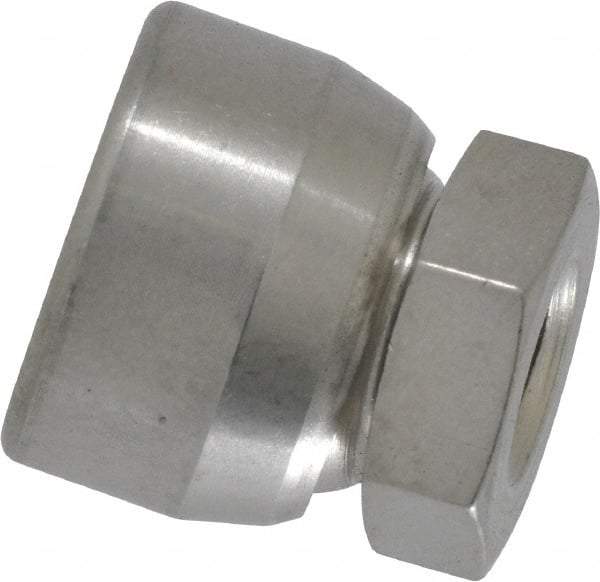 Vlier - 1/4-20, 5/8" Pad Diam, Uncoated Bottom, Stainless Steel Toggle Pad - 5/16 Depth, 5/8" OAL, 1/2" Width Across Flats, 15° Swivel Angle - Americas Industrial Supply