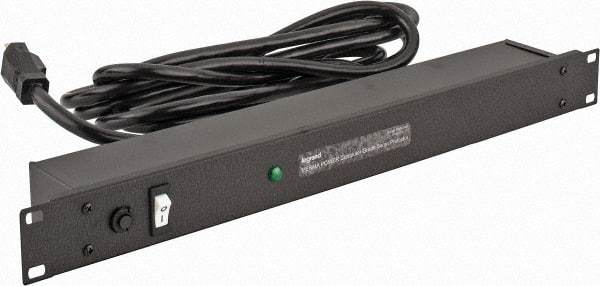 Wiremold - 6 Outlets, 120 Volts, 20 Amps, 15' Cord, Power Outlet Strip - 1 Circuits, Rack Mount, 5-15P NEMA Configuration, cULus, UL Listed File 1449 - Americas Industrial Supply