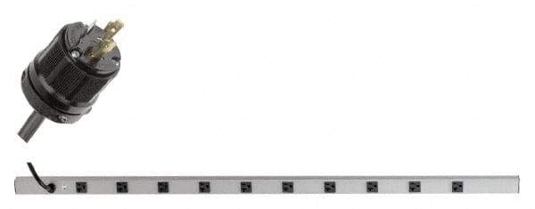 Wiremold - 10 Outlets, 120 Volts, 20 Amps, 6' Cord, Power Outlet Strip - Rack Mount, L5-20P NEMA Configuration, 48" Strip, cULus, UL Listed File 1449 - Americas Industrial Supply