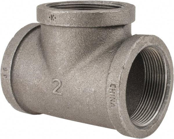 Value Collection - Size 2", Class 150, Malleable Iron Black Pipe Tee - 150 psi, Threaded End Connection - Americas Industrial Supply
