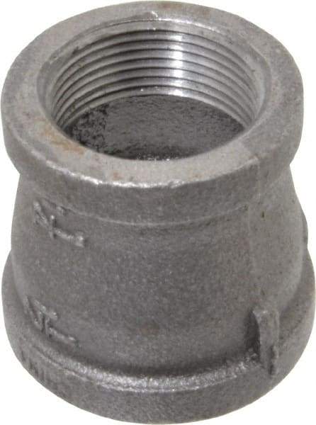 B&K Mueller - Size 1-1/2 x 1-1/4", Class 150, Malleable Iron Black Pipe Reducing Coupling - 150 psi, Threaded End Connection - Americas Industrial Supply