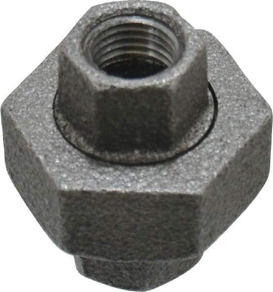 Value Collection - Size 1/4", Class 150, Malleable Iron Black Pipe Union - 150 psi, Threaded End Connection - Americas Industrial Supply