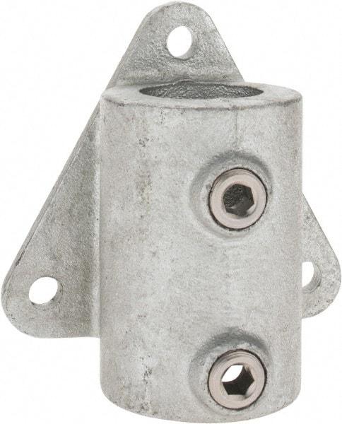 PRO-SAFE - 1-1/2" Pipe, Wall Mount Flange, Malleable Iron Flange Pipe Rail Fitting - Galvanized Finish - Americas Industrial Supply