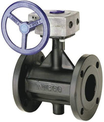 NIBCO - 5" Pipe, Flanged Butterfly Valve - Bare Stem Handle, Ductile Iron Body, Polyamide Seat, 285 WOG, EPDM Coated Ductile Iron Disc, Stainless Steel Stem - Americas Industrial Supply