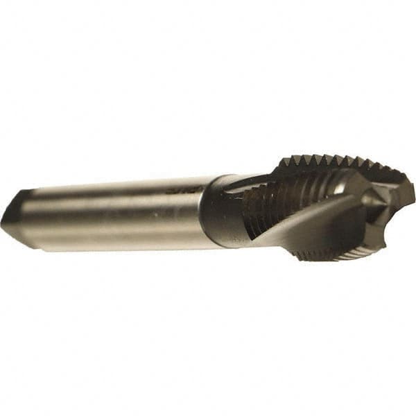 Emuge - 5/8-18 UNF 3 Flute 3BX Plug Spiral Flute Tap - Cobalt, Oxide Finish, 3-13/16" OAL, Left Hand Flute, Right Hand Thread, Series Rekord C - Americas Industrial Supply