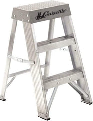 Louisville - 2 Steps, 2' High, Type IA Rating, Aluminum Step Ladder - 300 Lb Capacity, 16-5/8" Base Width - Americas Industrial Supply