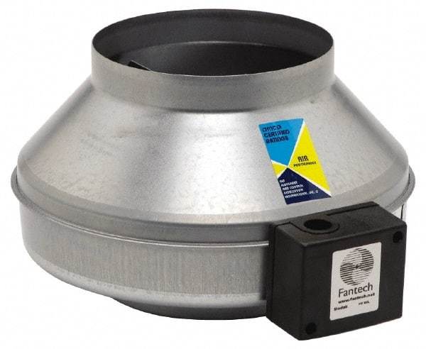 Fantech - 8" Diam, 1.14 Amp, 120 Volt Duct Fan - 461 CFM, 2,550 RPM, 0.183 hp, Variable Speed - Americas Industrial Supply