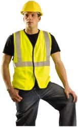 OccuNomix - Size M Flame Resistant/Retardant Yellow Solid General Purpose Vest - 36 to 38" Chest, ANSI 107-2015, ASTM F1506, ATPV=5.4 cal/Sq cm, NFPA 70E/HRC=1, Hook & Loop Closure, 1 Pocket, Modacrylic/Aramid Blend - Americas Industrial Supply