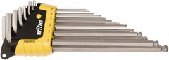 Wiha - 13 Piece L-Key Ball End Hex Key Set - Hex Range 0.05 to 3/8" - Americas Industrial Supply
