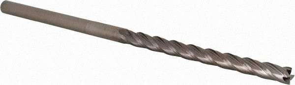 Accupro - 1/4", 3" LOC, 1/4" Shank Diam, 6" OAL, 4 Flute, Solid Carbide Square End Mill - Single End, Uncoated, Spiral Flute, 30° Helix, Centercutting, Right Hand Cut, Right Hand Flute, Series Miniature - Americas Industrial Supply