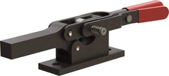 De-Sta-Co - 1,299 Lb Holding Capacity, Horizontal Handle, Manual Hold Down Toggle Clamp - 69° Handle Movement, 90° Bar Opening, Solid Bar, Flanged Base, Oxide Finish, Forged Alloy Steel - Americas Industrial Supply