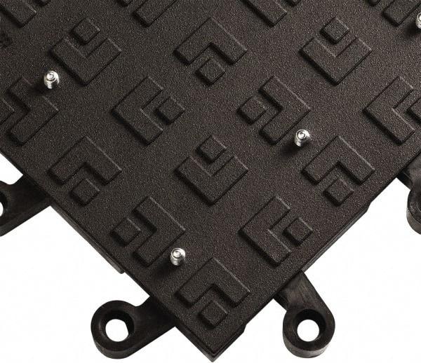 Wearwell - 18" Long x 18" Wide x 7/8" Thick, Anti-Fatigue Modular Matting Solid Grid - Male & Female, 4 Interlocking Sides, Black, For Dry Areas, Series 554 - Americas Industrial Supply