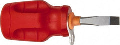 Proto - Tethered & Slotted Screwdriver - Round Shank, Ergonomic Handle - Americas Industrial Supply