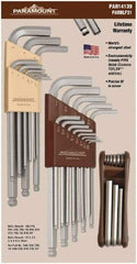 Paramount - 31 Piece L-Wrench/Fold-Up Combo Hex Key Set - Hex Range 0.05 to 3/8", Steel - Americas Industrial Supply