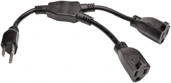 Tripp-Lite - 1', 18/3 Gauge/Conductors, Black Indoor Replacement Cord - 0 Receptacles, 10 Amps, 120 VAC, UL SJT, NEMA 5-15P - Americas Industrial Supply