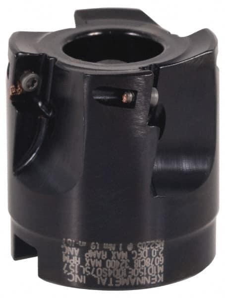 Kennametal - 9 Inserts, 2-1/2" Cut Diam, 3/4" Arbor Diam, 0.389" Max Depth of Cut, Indexable Square-Shoulder Face Mill - 0/90° Lead Angle, 1.575" High, EC10.., EP10.. Insert Compatibility, Series Mill 1-10 - Americas Industrial Supply