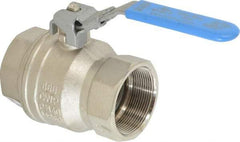 Value Collection - 2" Pipe, Full Port, Brass UL Listed Ball Valve - 1 Piece, Inline - One Way Flow, FNPT x FNPT Ends, Locking Lever Handle, 600 WOG - Americas Industrial Supply
