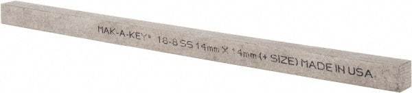 Made in USA - 12" Long, Oversized Key Stock - 18-8 Stainless Steel - Americas Industrial Supply
