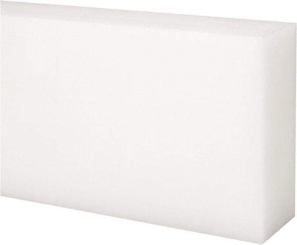 Made in USA - 1 Ft. Long x 3 Inch Wide x 1-1/4 Inch High, Acetal, Rectangular Plastic Bar - Natural - Americas Industrial Supply