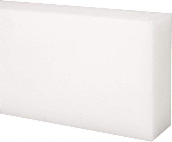 Made in USA - 2 Ft. Long x 3 Inch Wide x 1-1/4 Inch High, Acetal, Rectangular Plastic Bar - Natural - Americas Industrial Supply