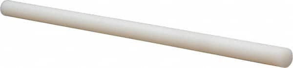 Made in USA - 5' Long, 1-1/2" Diam, Fiberglass Plastic Rod - White - Americas Industrial Supply