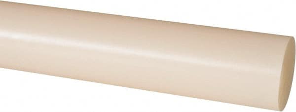 Made in USA - 4' Long, 1-1/2" Diam, Nylon 6/6 Plastic Rod - Natural (Color) - Americas Industrial Supply