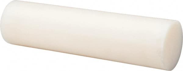 Made in USA - 2' Long, 2" Diam, Nylon 6/6 Plastic Rod - Natural (Color) - Americas Industrial Supply