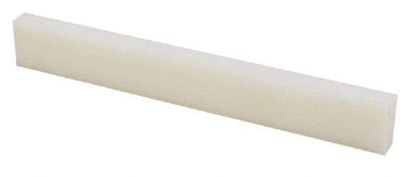 Made in USA - 4 Ft. Long x 1-1/2 Inch Wide x 3/4 Inch High, Nylon, Rectangular Plastic Bar - Natural - Americas Industrial Supply