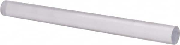 Made in USA - 8' Long, 1-1/4" Diam, Polycarbonate Plastic Rod - Clear - Americas Industrial Supply