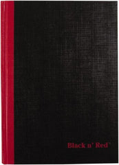 Black n Red - 96 Sheet, 5-1/2 x 8-1/2", Legal (Style) Case Bound Notebook - Black - Americas Industrial Supply