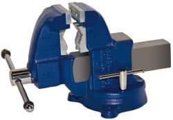 Gibraltar - 3-1/2" Jaw Width x 4" Jaw Opening Capacity, 4-1/2" Throat Depth, Bench & Pipe Combination Vise - 1/8 to 2-1/2" Pipe Capacity, Swivel Base, Bolt Down Attachment, Ductile Iron - Americas Industrial Supply