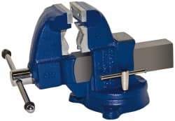 Gibraltar - 3-1/2" Jaw Width x 4" Jaw Opening Capacity, 4-1/2" Throat Depth, Bench & Pipe Combination Vise - 1/8 to 2-1/2" Pipe Capacity, Swivel Base, Bolt Down Attachment, Ductile Iron - Americas Industrial Supply