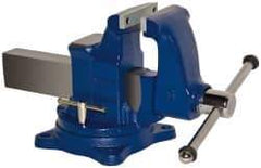 Gibraltar - 5" Jaw Width, 8" Opening Capacity, 5" Throat Depth, Ductile Iron Swivel Bench Vise - Bolt Down Base Attachment - Americas Industrial Supply