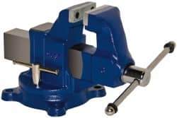 Gibraltar - 3" Jaw Width, 4" Opening Capacity, 3" Throat Depth, Ductile Iron Swivel Bench Vise - Bolt Down Base Attachment - Americas Industrial Supply