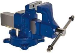 Gibraltar - 4" Jaw Width, 6-1/2" Opening Capacity, 4" Throat Depth, Ductile Iron Swivel Bench Vise - Bolt Down Base Attachment - Americas Industrial Supply