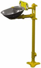 Bradley - Pedestal Mount, Stainless Steel Bowl, Eyewash Station - 1/2" Inlet, 30 psi Flow, 0.4 GPM Flow Rate - Americas Industrial Supply