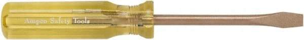Ampco - 195mm OAL Standard Slotted Screwdriver - 100mm Blade Length, Round Shank, Acetate Handle - Americas Industrial Supply