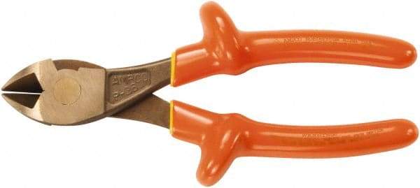 Ampco - 7-1/4" OAL, 10 AWG Capacity, Standard Diagonal Cutter - Diagonal Head, Aluminum Bronze Handle - Americas Industrial Supply