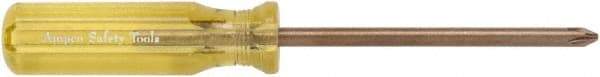 Ampco - #0, 6" OAL, Standard Phillips Screwdriver - 2-23/64" Blade Length, Round Shank, Acetate Handle - Americas Industrial Supply