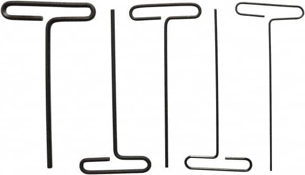 Bondhus - 5 Piece Loop T-Handle Hex Key Set - Hex Range 2.5 to 6mm, 6" OAL, Protanium High Torque Steel - Americas Industrial Supply