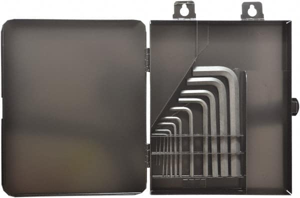 Bondhus - 12 Piece L-Key Ball End Hex Key Set - Hex Range 0.7 to 10mm, 8" OAL, Protanium High Torque Steel - Americas Industrial Supply