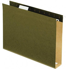 Pendaflex - 8-1/2 x 11", Letter Size, Standard Green, Hanging File Folders with Box Bottom - 11 Point Stock, 1/5 Tab Cut Location - Americas Industrial Supply