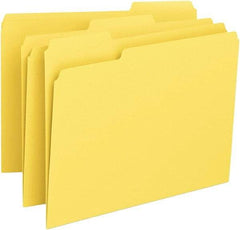 Samsill - 8-1/2 x 11", Letter Size, Yellow, File Folders with Top Tab - 11 Point Stock, 1/3 Tab Cut Location - Americas Industrial Supply